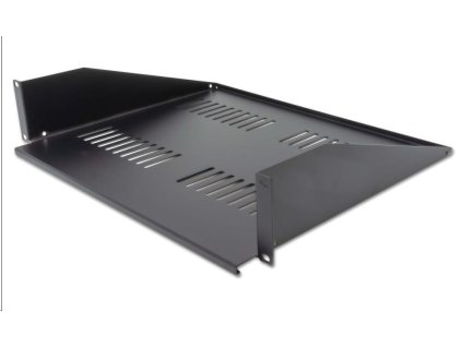 XtendLan 19" předsunutá police s perforací 2U/400mm, nosnost 25kg, černá CPOLIC2U40-B-P
