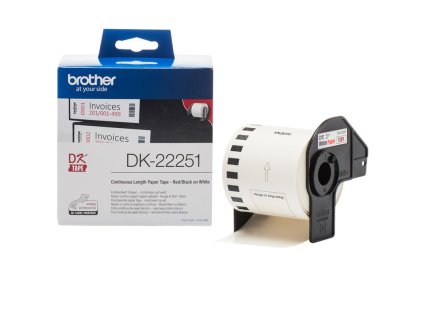 Brother DK-22251 - čierna a červená na biele, 62mm DK22251