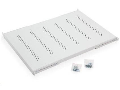 TRITON Regál s perforáciou 19", 1U/650 mm, nosnosť 150 kg, sivý RAC-UP-650-H4