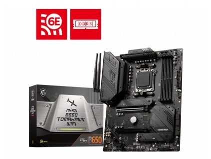 MSI MB Sc AM5 MAG B650 TOMAHAWK WIFI, AMD B650, 4xDDR5, 1xDP, 1xHDMI, WI-FI MAG B650 TOMAHAWK WIFI
