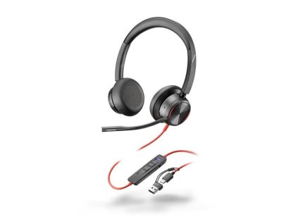 Poly Blackwire 8225 MS Teams náhlavní souprava, USB-C/A adaptér, stereo 8X225AA