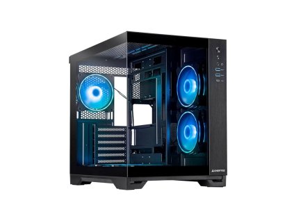 CHIEFTEC skříň VISIO, ATX, 1x USB-C 3.2, 2x USB 3.0, 6x 120mm ARGB Fan, černá GM-30B-TG-OP