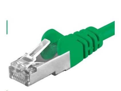 PREMIUMCORD Patch kábel CAT6a S-FTP, RJ45-RJ45, AWG 26/7 10m zelený sp6asftp100G