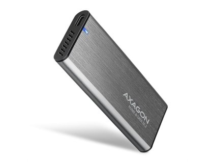 AXAGON EEM2-SG2, USB-C 3.2 Gen 2 - M.2 NVMe a SATA SSD kovový RAW box, bez skrutiek, strieborný EEM2-SG2