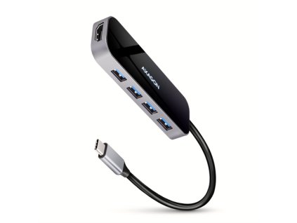 AXAGON HMC-6H4A, USB 3.2 Gen 1 hub, porty 4x USB-A, HDMI 4k/30Hz, PD 100W, kábel USB-C 20cm HMC-6H4A