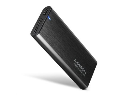 AXAGON EEM2-SB2, USB-C 3.2 Gen 2 - M.2 NVMe a SATA SSD kovový RAW box, bez skrutiek, čierny EEM2-SB2