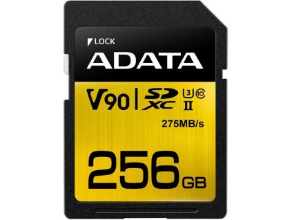 Karta ADATA SDXC 256GB Premier One UHS-II U3 Class 10 (R:275/W:155 MB/s) ASDX256GUII3CL10-C