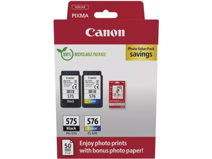 kazeta CANON PG-575 black + CL-576 color PIXMA TS3550i/TS3551i, PIXMA TR4750i/TR4751i + GP501 10x15 5438C004