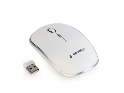 Myš GEMBIRD MUSW-4B-01-W, biela, bezdrôtová, USB nano receiver MUSW-4B-01-W