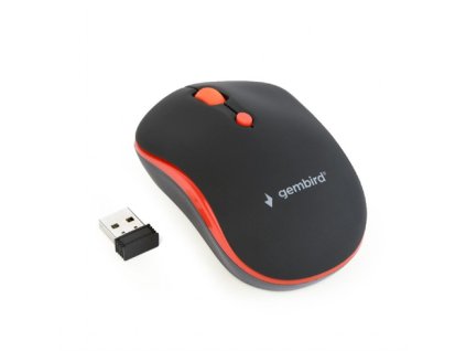 Myš GEMBIRD MUSW-4B-03-R, černo-červená, bezdrôtová, USB nano receiver MUSW-4B-03-R