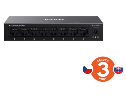 Tenda TEG2208D Websmart L2 cloud managed switch, 8x 10/100/1000 Mbps, Kov, Fanless - bez ventilátorov 75012018