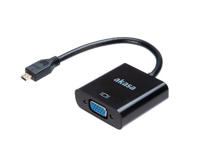 AKASA - Micro HDMI na VGA prevodník AK-CBHD21-15BK