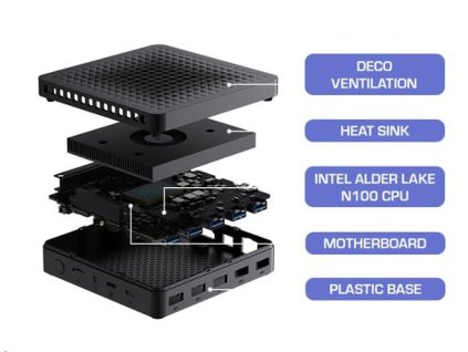 Mini PC Prestigio solutions,ALDER LAKE N100, 3,4GHz, 8GB RAM, 256GB SDD M.2,INTEL Gr,WIFI 6, BTTH 5.2, WINT 11PRO TRIAL PSMPC100_8256W
