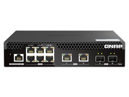 QNAP riadený PoE++ switch QSW-M2106PR-2S2T (6x 2,5GbE RJ45, 2x 10GbE RJ45, 2x 10GbE SFP+, malá šírka) QSW-M2106PR-2S2T