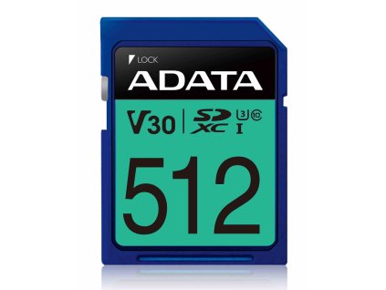 Karta ADATA SDXC 512GB Premier Pro UHS-I U3 Class 10 (R:95/W:60 MB/s) ASDX512GUI3V30S-R