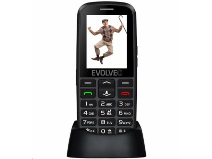 EVOLVEO EasyPhone EG, mobilný telefón pre seniorov s nabíjacím stojanom, čierny EP-550-EGB