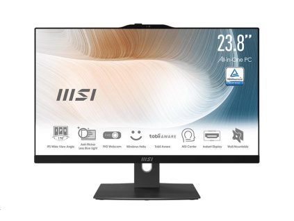 MSI PC AiO MS-AE07 (Modern AM242TP 12M-1697XEU), i5-1235U, 23.8" FHD, Anti-Glare, Touch, 16GB, 512GB SSD, N/A, No OS, Bl Modern AM242TP 12M-1697XEU