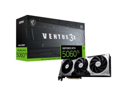 MSI VGA NVIDIA GeForce RTX 5060 Ti 16G VENTUS 3X OC, RTX 5060 Ti, 16GB GDDR7, 3xDP, 1xHDMI RTX 5060 Ti 16G VENTUS 3X OC