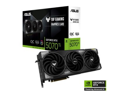 ASUS VGA NVIDIA GeForce RTX 5070 Ti TUF GAMING 16GB OC, 16GB GDDR7, 3xDP, 2xHDMI 90YV0MD0-M0NA00