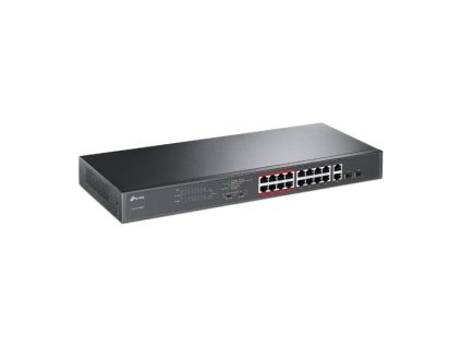 TP-LINK 26-Port 10/100Mbps PoE+ Switch, 24 10/100Mbps PoE+ Ports, 2 Gigabit RJ45 Ports, 2 Combo SFP Slots, 802.3at/af, 2 TL-SL1226P