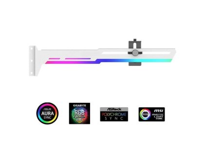 1stCOOL GPU Holder ARGB - držiak VGA kovový nastaviteľný biely UP-H02-W-ARGB