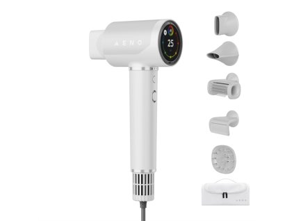AENO AI ProDryer Fén HD5 biely, 100km/h, Hlasové ovl., ionizátor, AI, NTC, Gravity/Infra senzor, 67 dB, LED AHD0005W
