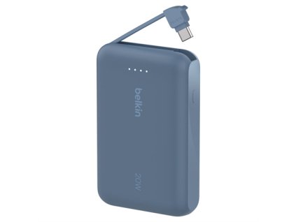 Belkin BoostCharge PowerBank 10K with Integrated USB-C Cable 20W - Blue BPB021hqBL