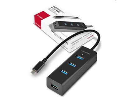 AXAGON HUE-S2C, 4x USB 3.0 CHARGING hub, micro USB nap. konektor, kábel USB-C 40cm HUE-S2C