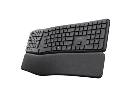 TRUST klávesnice Keyra, Ergonomická, Bezdrátová, US, černá 25459