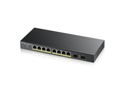 Zyxel GS1900-10HP v2, 8-port GbE L2 PoE Smart Switch + 2 SFP slots, 802.3at, desktop, fanless, 70 Watt GS1900-10HP-EU0102F