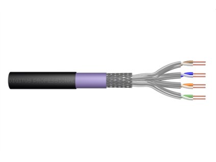 DIGITUS kábel Cat7 S/FTP, drôt, OUTDOOR, 1200MHz PE, Eca (LSZH), AWG 23/1, 100m, modrá/čierná DK-1741-VH-1-OD