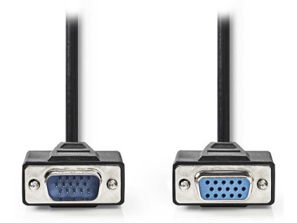NEDIS prodlužovací kabel VGA (D-SUB)/ zástrčka VGA - zásuvka VGA/ černý/ bulk/ 5m CCGL59100BK50