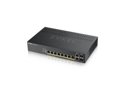 Zyxel GS1920-8HPv2, 10 Port Smart Managed Switch 8x Gigabit Copper and 2x Gigabit dual pers., hybrid mode, 130 Watt PoE, fanless GS1920-8HPV2-EU0101F