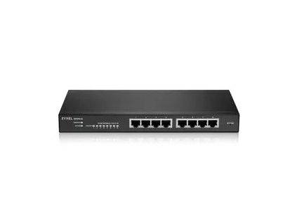 Zyxel GS1915-8, 8-port GbE Smart hybrid mode Switch, standalone or NebulaFlex Cloud, desktop, fanless GS1915-8-EU0101F