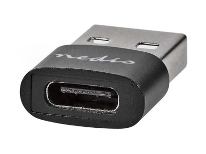NEDIS adaptér USB/ konektory USB 2.0 A – USB-C zásuvka/ černý/ blistr CCGB60920BK