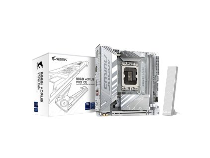 GIGABYTE MB Sc LGA1851 B860I AORUS PRO ICE, Intel B860, 2xDDR5, 1xThunderbolt, 1xDP, 1xHDMI, WiFi, Mini-ITX B860I AORUS PRO ICE