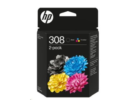 HP 308 - 2-balenie - čierna, žltá, azurová, purpurová - originál - atramentové cartridge 6L6S6UE