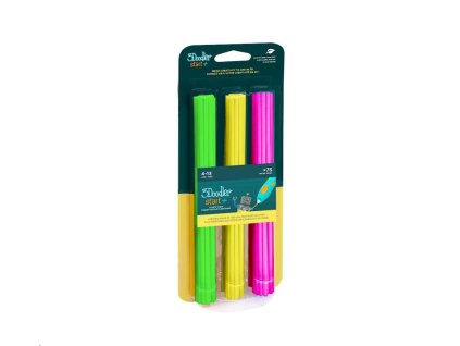 3Doodler náplň ECO-PCL pro 3D pero Start+ 75ks - Neon (zelená, žlutá, růžová) 3DS-ECO-MIX4-75