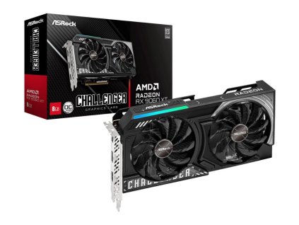 ASRock VGA AMD Radeon RX 9060 XT Challenger 8GB OC, RX 9060 XT, 8GB GDDR6, 2xDP, 1xHDMI RX9060XT CL 8GO