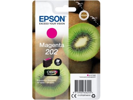 EPSON ink Magenta 202 Premium - singlepack, 4,1 ml, 300s, štandard C13T02F34010
