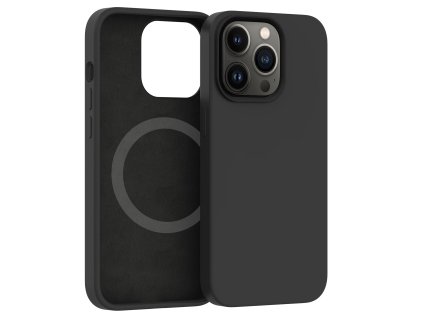 ER POWER Silikónový kryt CARNEVAL SNAP pre iPhone 14 Pro s MagSafe - Čierna ERCSIP14PMGLQ-BK