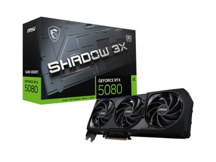 MSI GeForce RTX 5080 SHADOW 3X/OC/16GB/GDDR7 RTX 5080 16G SHADOW 3X OC