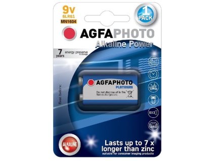 AgfaPhoto Power alkalická batéria 9V, blister 1ks AP-6LR61-1B