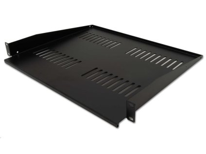 XtendLan 19" předsunutá police s perforací 1U/400mm, nosnost 25kg, černá CPOLIC1U40-B-P