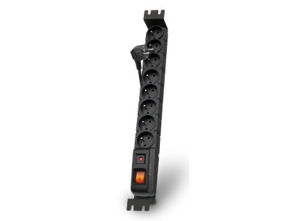 Acar S8 FA Rack 1,5m kábel, 8 zásuviek, prepäťová ochrana, do racku, čierna ppacars8-2rack