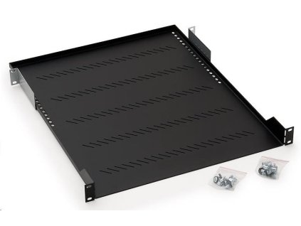 TRITON Regál s perforáciou 19", 1U/650 mm, nosnosť 40 kg, čierny RAB-UP-650-A1