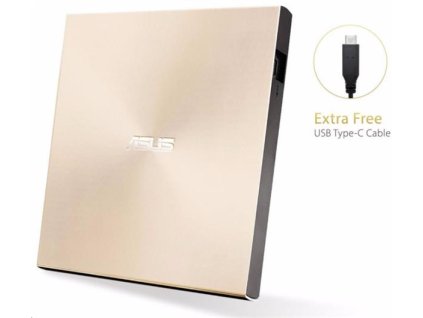 ASUS SDRW-08U9M-U external ultraslim DVD-RW USB-C/A, zlatá 90DD02A5-M29000