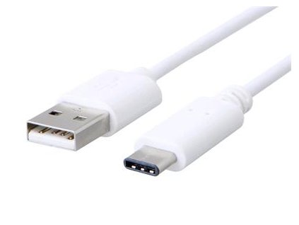 Kábel C-TECH USB 2.0 AM na Type-C kábel (AM/CM), 2m, biely CB-USB2C-20W