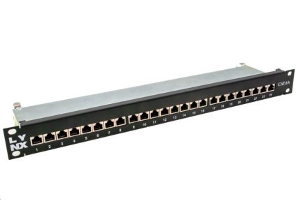 19" Patch panel LYNX 24port, STP, Cat6A, krone, černý LX-24C6AS-LY-BLACK