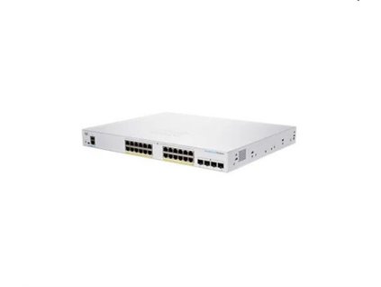 Cisco switch CBS250-24P-4G (24xGbE,4xSFP,24xPoE+,195W,fanless) - REFRESH CBS250-24P-4G-EU-RF
